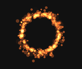 HTML5 Canvas火焰光环动画，炫酷特效实例展示