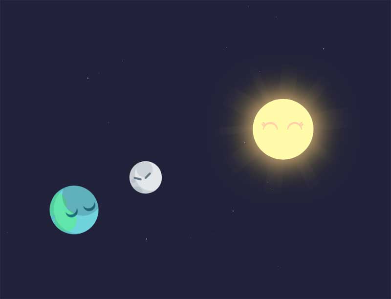 CSS3打造的炫酷太阳行星运动特效实例