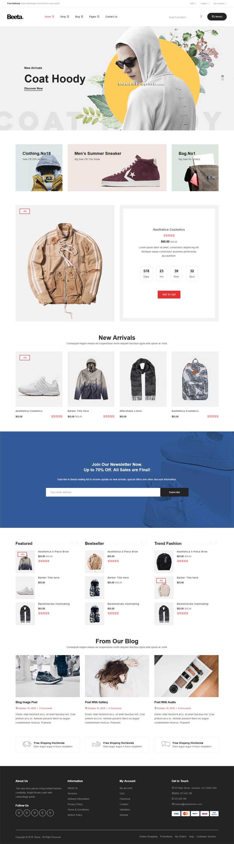 商城网站首选，精美且多功能的HTML5电子商务模板
