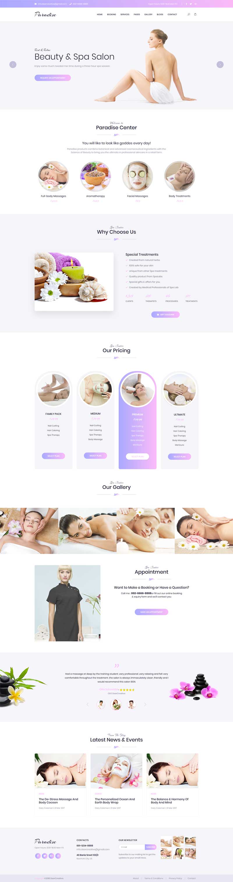 紫色魅力女性美容SPA，专业企业网站模板