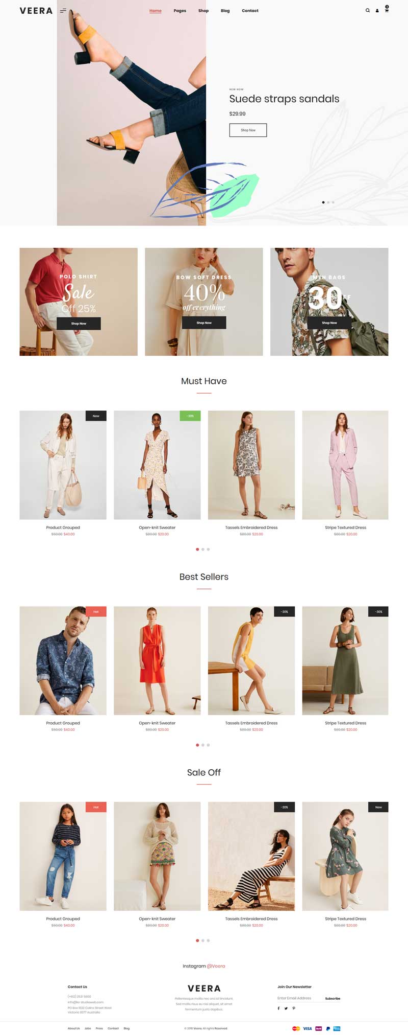 Bootstrap服装商城前端模板，精选购物网站模板