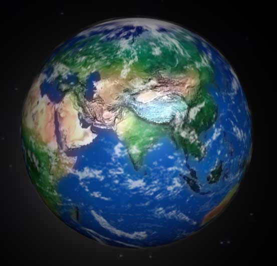 HTML5实例，Canvas绘制自转3D地球动画特效