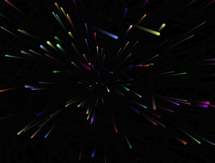 HTML5 Canvas彩色扩散粒子动画，绚丽特效实例展示