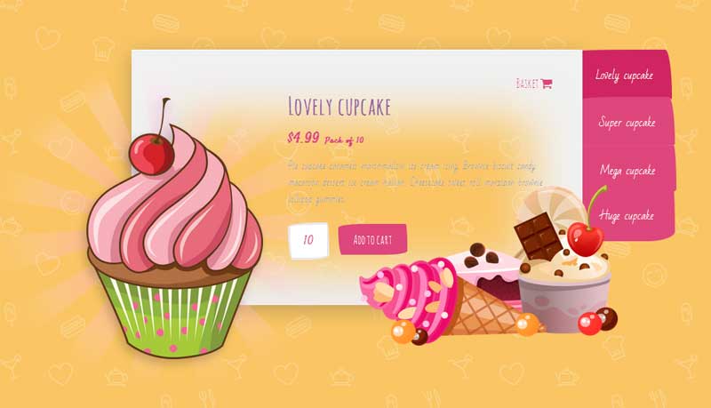 CSS3甜品店，炫酷幻灯片动画特效精彩实例