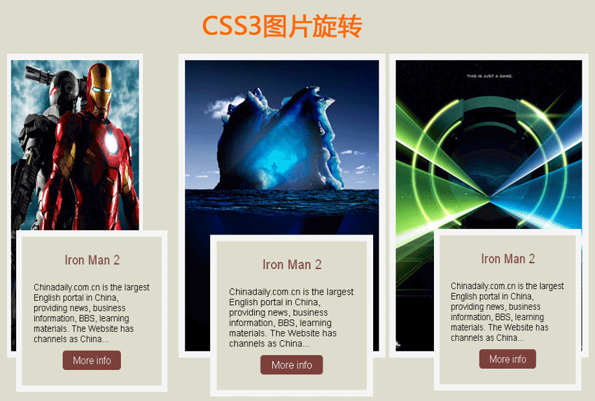 CSS3 360度图片旋转特效，鼠标悬停旋转实例展示