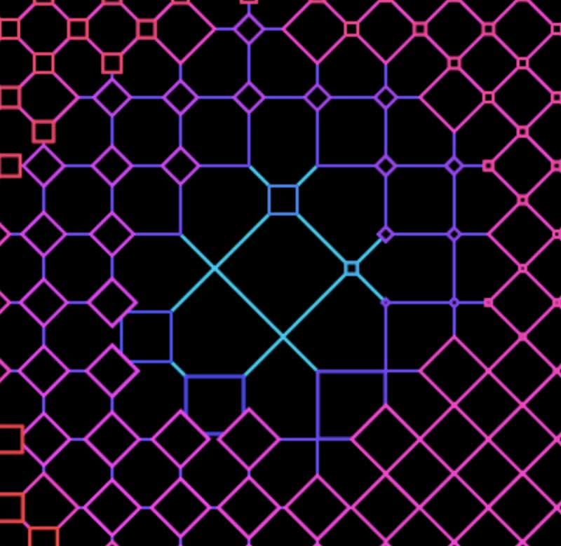 canvas绘制几何图形密集动画特效