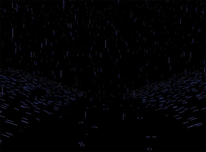 canvas下雨的河道透明背景
