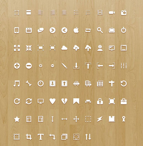 精致的纯白色的小图标_24x24小图标PSD素材下载