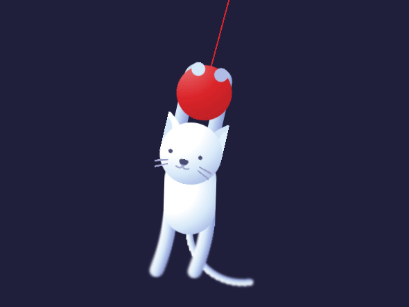 纯css3猫挂在弦上摇摆动画特效