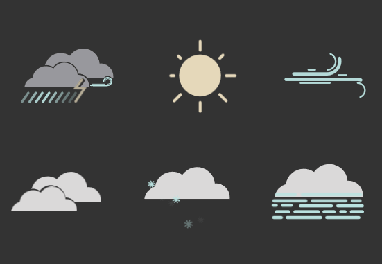 css3 svg天气预报图标动画特效