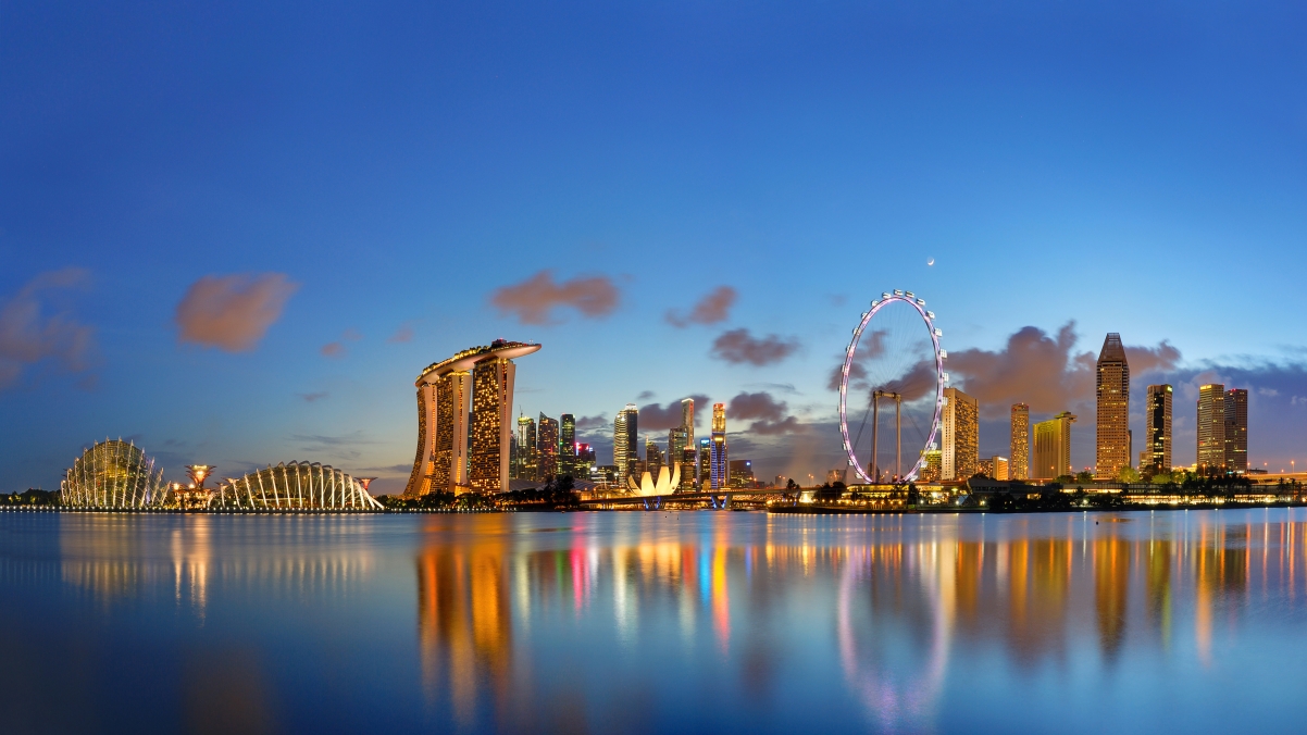 东湾花园旁新加坡花园绝美全景，4K超清壁纸，3840x2160高清下载
