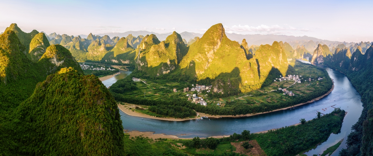 桂林阳朔漓江4K超清风光壁纸，3440x1440高清下载