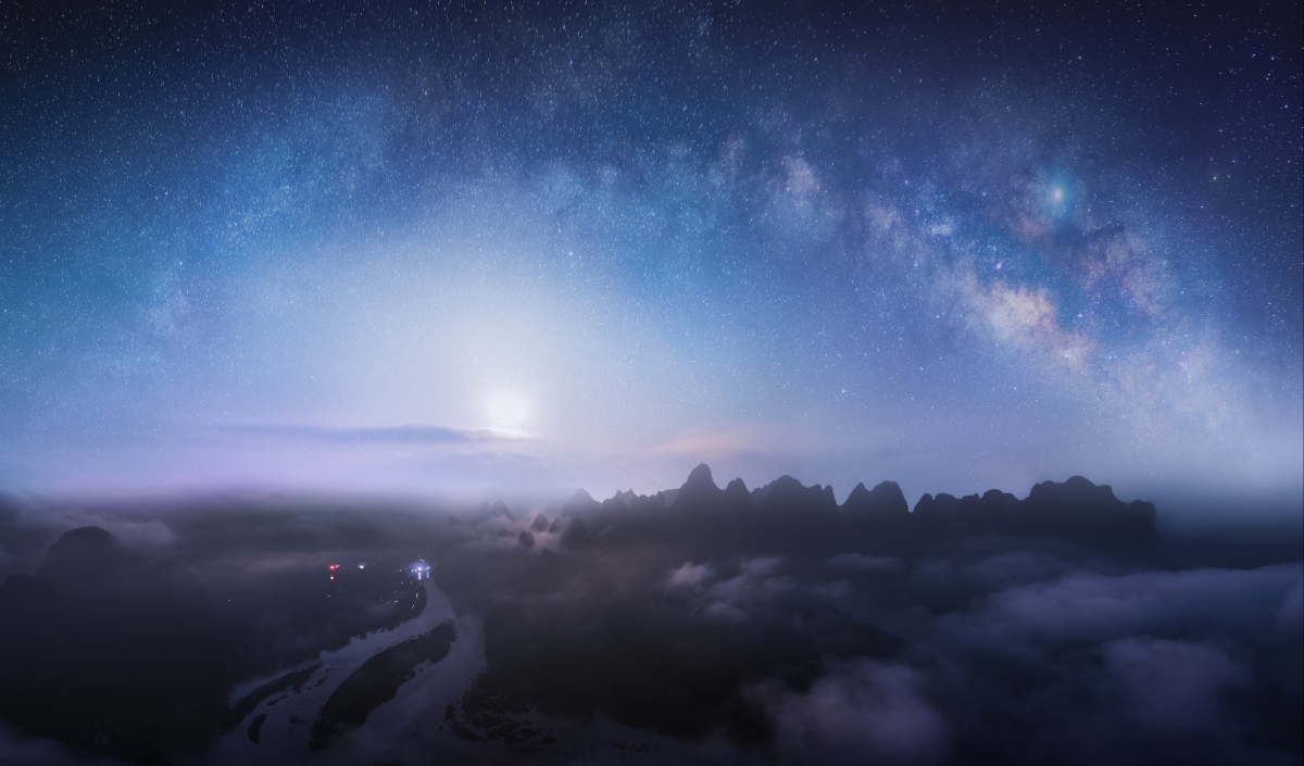 桂林山水星空夜景，绝美4K高清壁纸，4000x2351分辨率免费下载