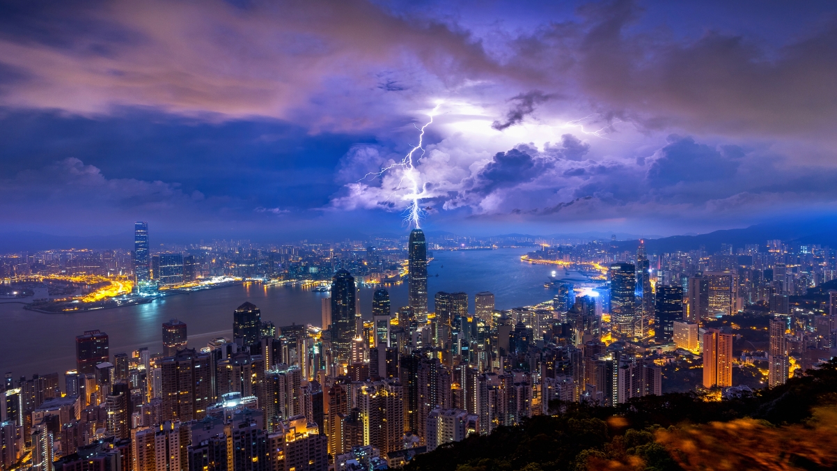 香港夜景4K超高清壁纸，绝美风景3840x2160，一键下载尽享！