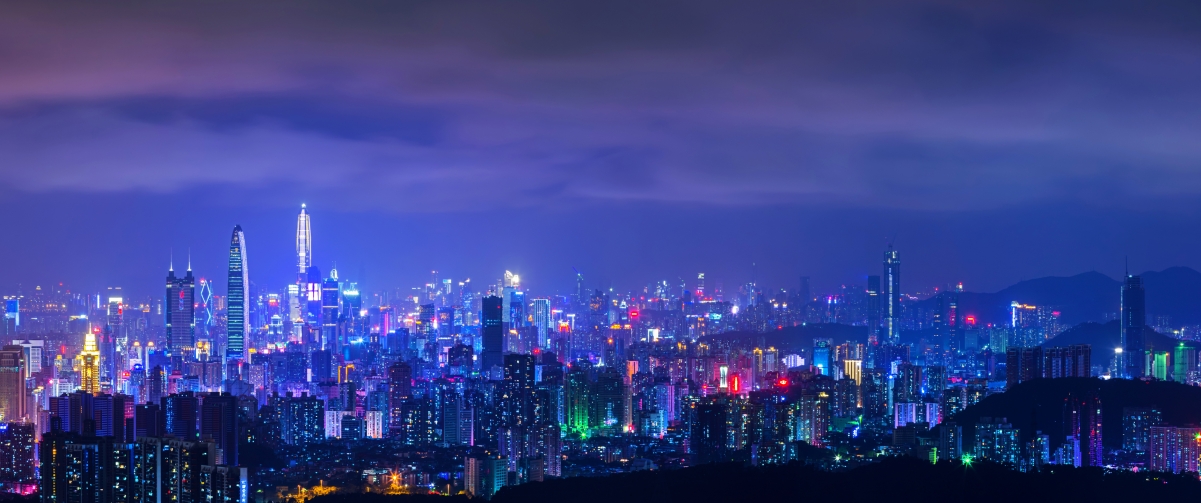 深圳夜景4K超清壁纸，3440x1440高清风景图片，一键下载