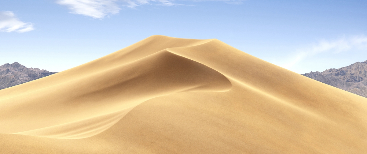 苹果macOS Mojave壁纸，莫哈韦沙漠白天风光，4K高清大图，3440x1440分辨率，一键下载