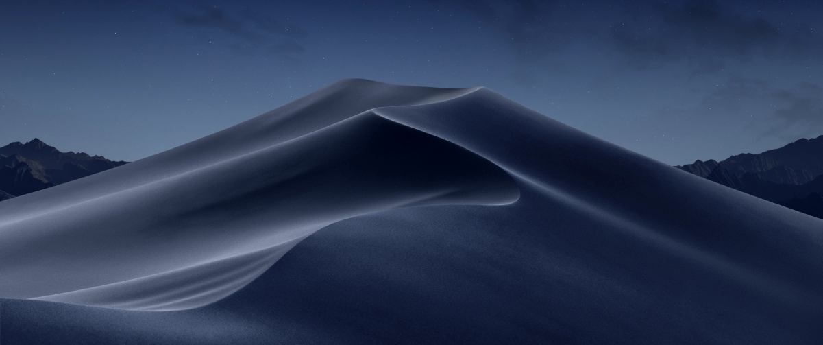 苹果MacOS Mojave，莫哈韦沙漠夜间美景，高清4K壁纸下载（3440x1440）
