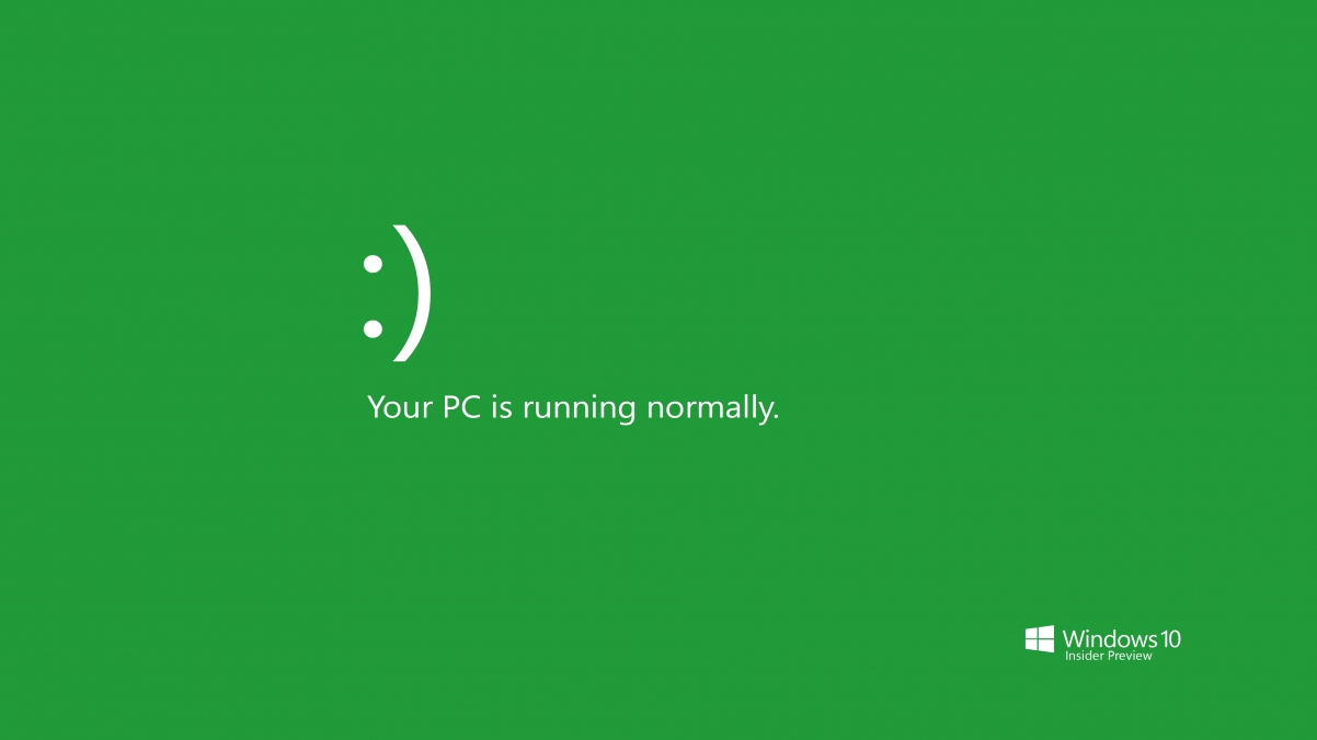 电脑稳行，笑脸相伴，Windows 10绿色4K简约壁纸，高清3840x2160下载