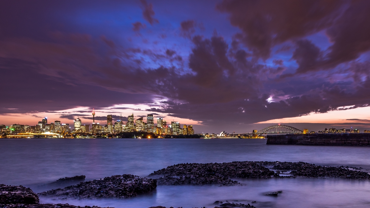 悉尼夜景璀璨，绝美4K高清壁纸，3840x2160分辨率，一键下载