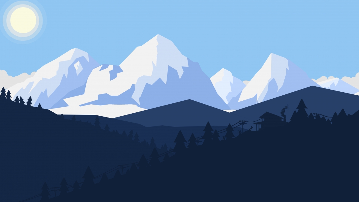 雪山风光绝美绘画，8K超高清壁纸下载，7680x4320震撼视觉体验