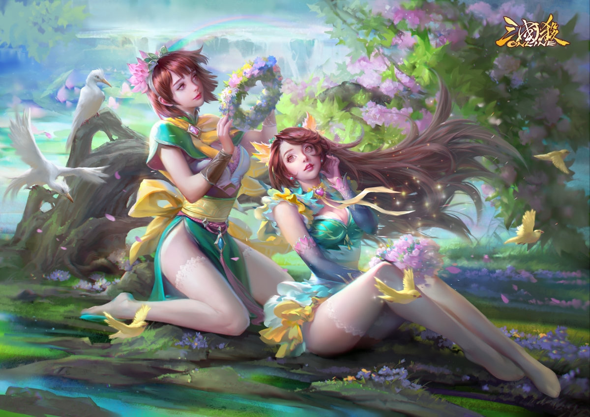 三国杀，界大乔小乔绝美壁纸，软语花香间的高清艺术，4K原图下载