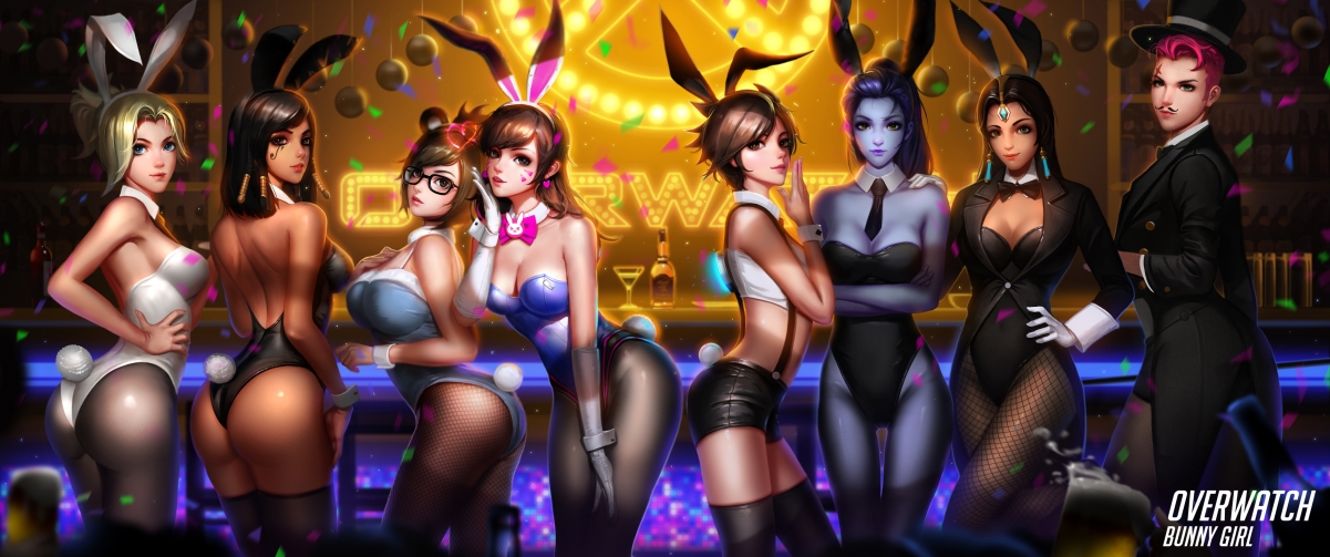 守望先锋女英雄兔女郎4K带鱼屏壁纸，超清3440x1440下载