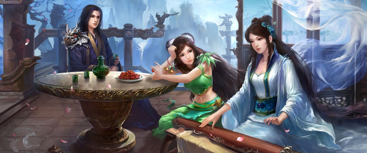 诛仙3，唯美古风游戏壁纸，4K高清3440x1440分辨率，免费下载欣赏