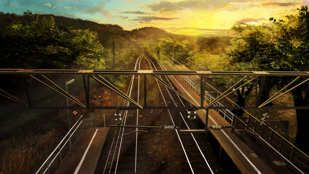 故事的启程，车站美景，精选4K插画与动漫壁纸，超清3839x2160分辨率，一键下载