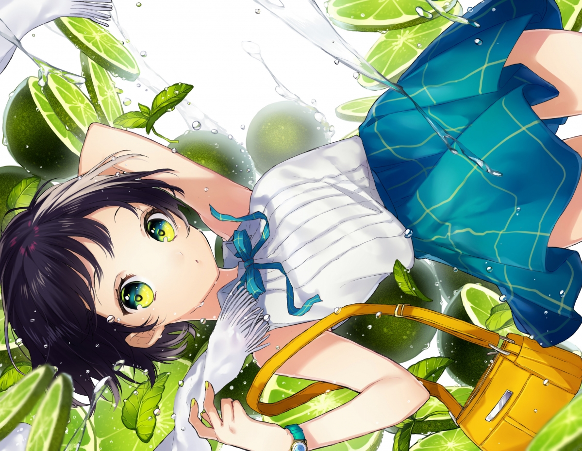 清新柠檬动漫女生裙装4K壁纸，绝美高清图片，超萌细节4092x3169，一键下载！