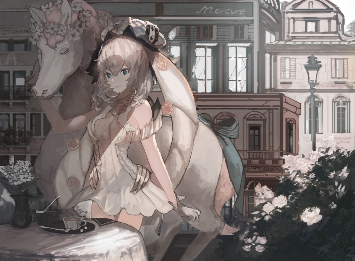 女孩白色礼服绽放马戏团之梦，绝美4K动漫壁纸高清下载（4186x3069）