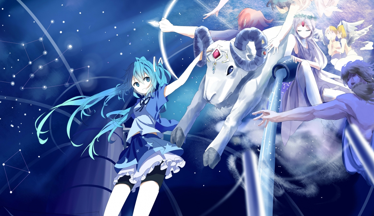 星座女神微笑绽放，羊座女孩初音未来4K动漫壁纸，高清大图下载，尽享唯美瞬间