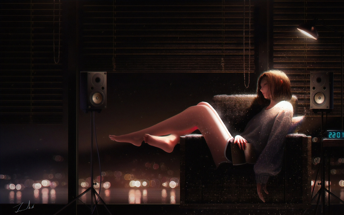 女孩迷失之夜，绝美4K动漫壁纸，高清3840x2401，一键下载