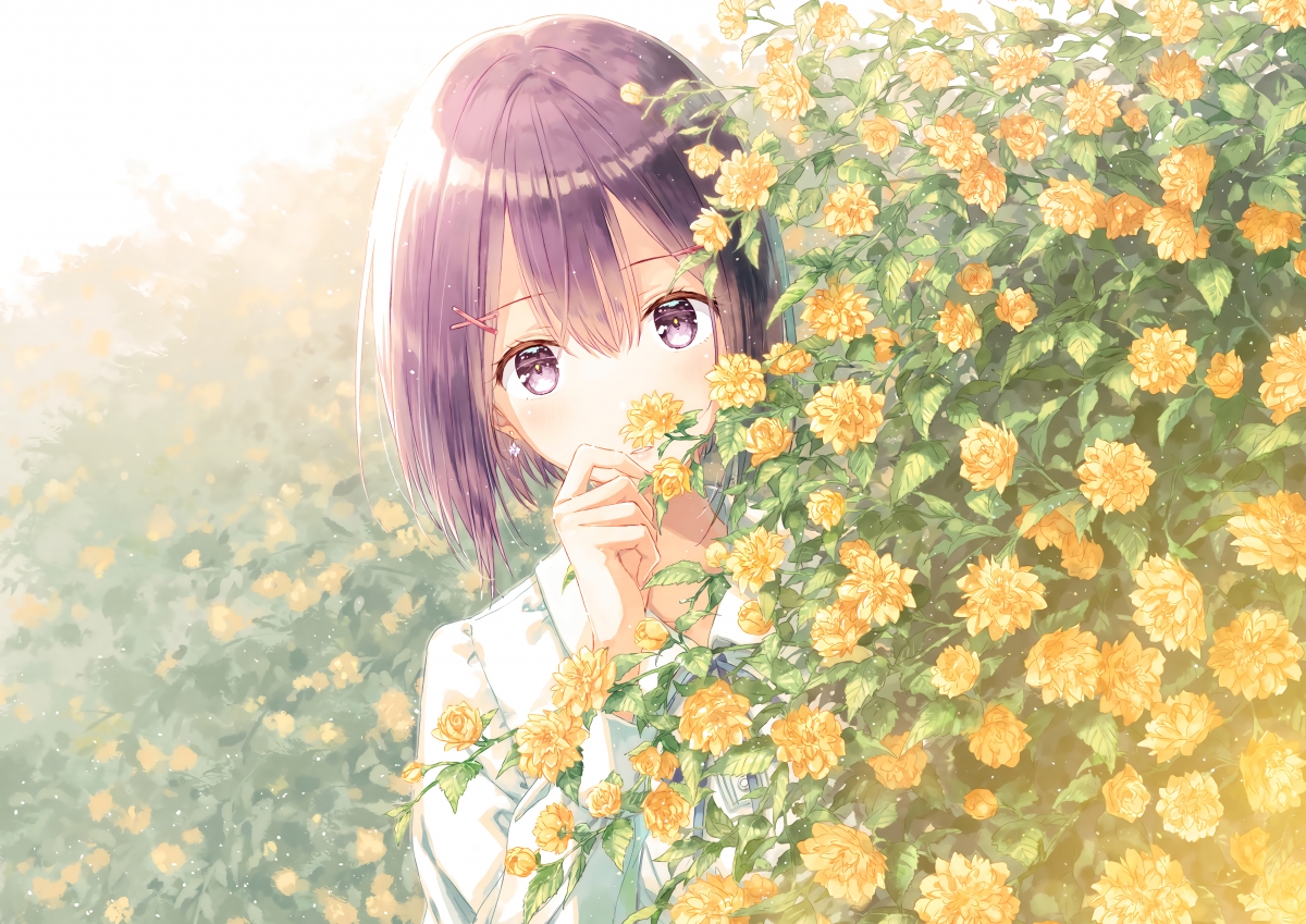 【精选推荐】可爱动漫美女4K超高清壁纸，花海梦幻背景，4000x2829分辨率，一键下载！