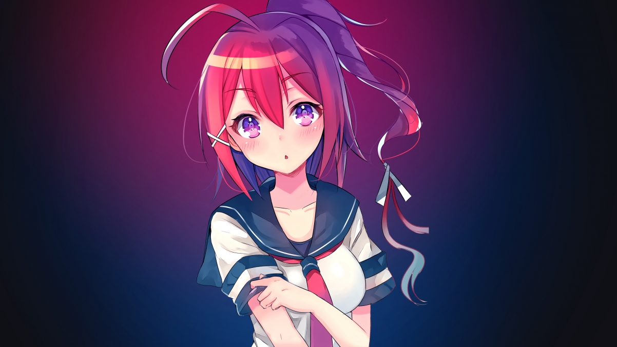 动漫美女学生制服高清壁纸，3840x2160 4K超清下载
