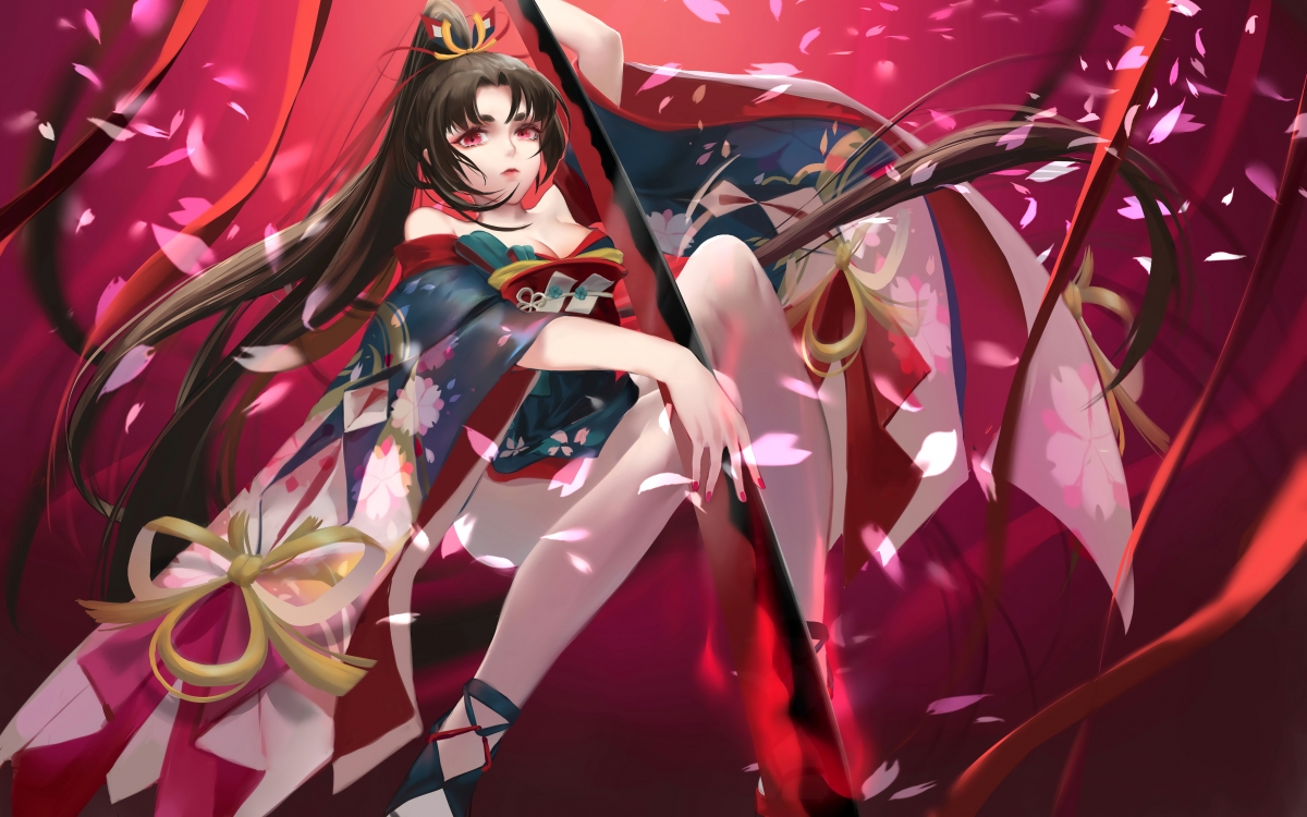 阴阳师，绝美妖刀姬4K超清壁纸，4096x2560高清动漫图片，一键下载！