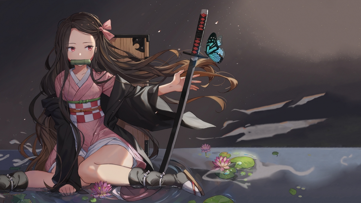 鬼灭之刃蝴蝶忍绝美壁纸，4K高清电脑桌面背景，3840x2160超清画质，免费下载！