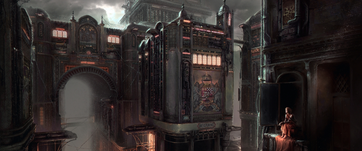 布达佩斯街头插画精选，4K超清动漫壁纸，3440x1440分辨率，一键下载