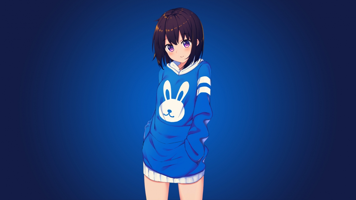 Blue Bunny Girl 4K动漫壁纸，高清3840x2160图片下载，尽享精致视觉盛宴