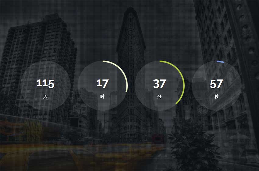 html5大气的网站圆圈倒计时间特效