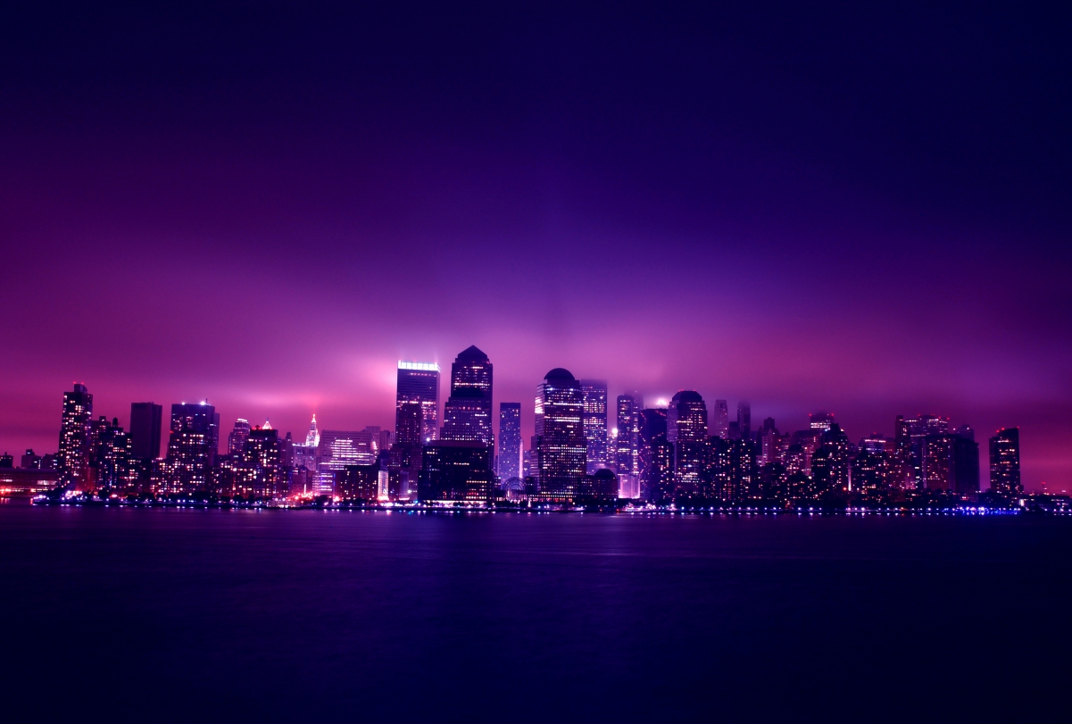 晚上纽约摩天大楼璀璨夜景，4K超清风景壁纸，4200x2836高清下载