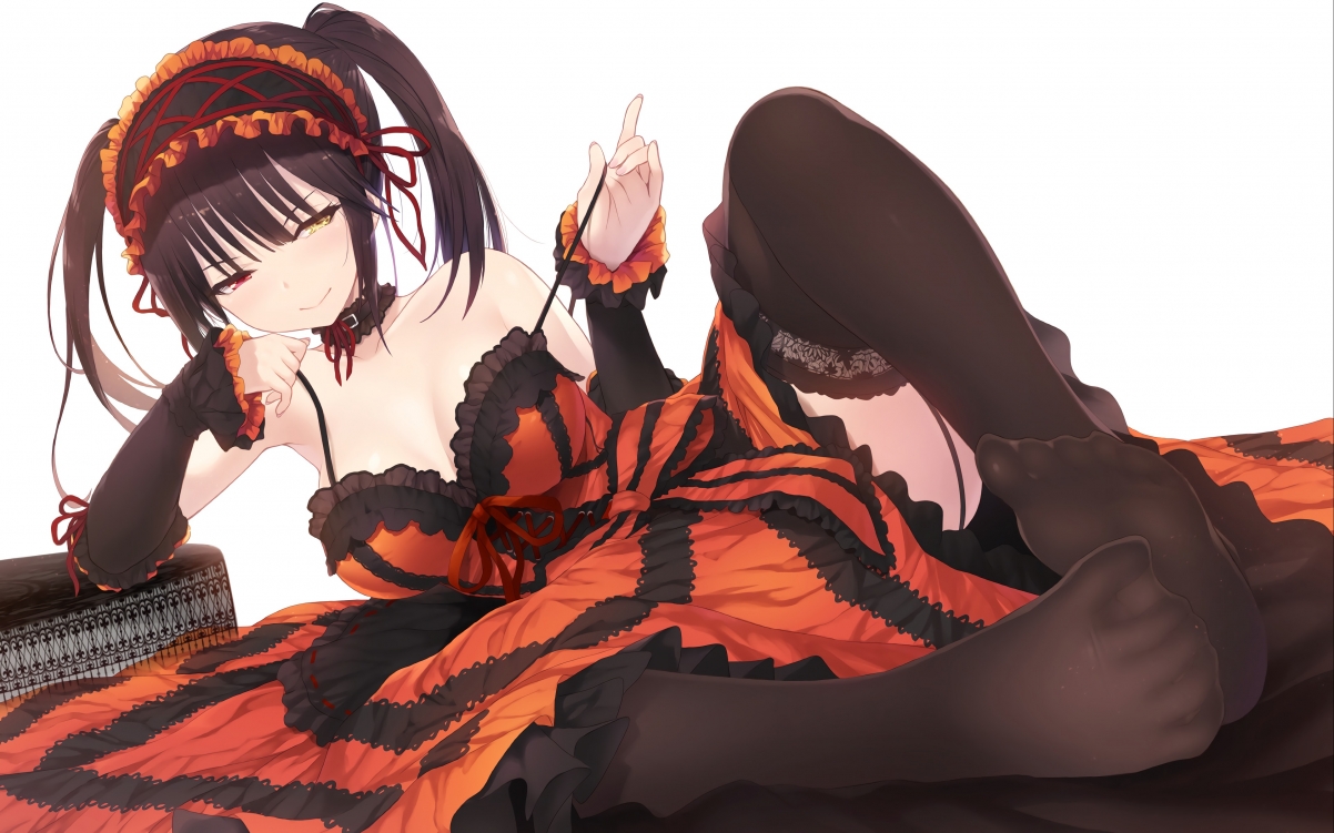 约会大作战狂三侧卧美姿，超高清4K动漫壁纸下载（3840x2400）