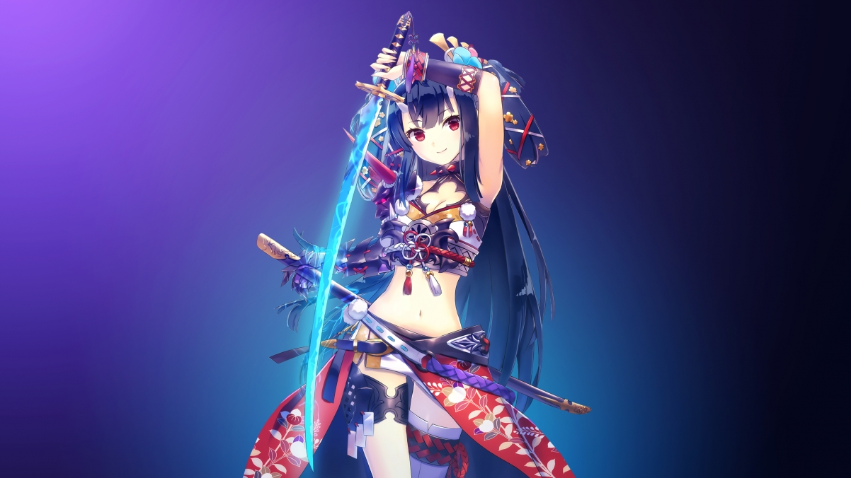 Oni Girl动漫武士刀少女，精选4K超清壁纸，高清3840x2160分辨率，一键下载