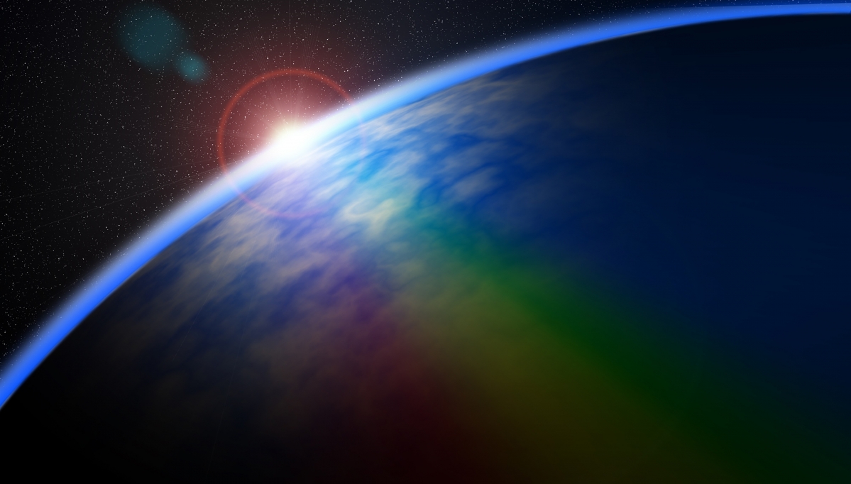 彩虹辉映星空，行星伴日出——绝美4K风景壁纸高清下载（4252x2418）