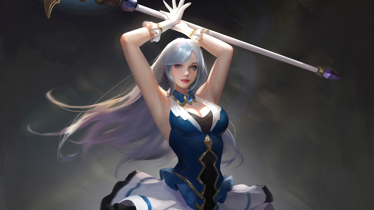 魔杖美女4K壁纸，性感长发，高清动漫图片，3840x2160超清下载