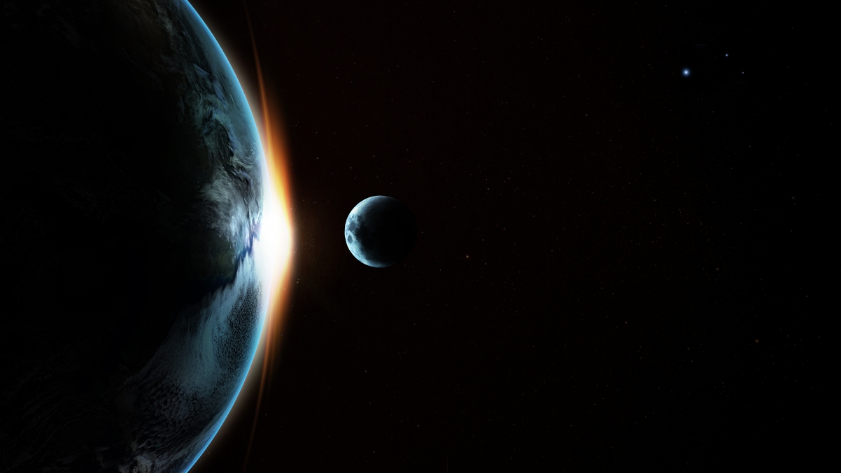 地球月球星系绝美风光，4K超清壁纸，3840x2160高清下载