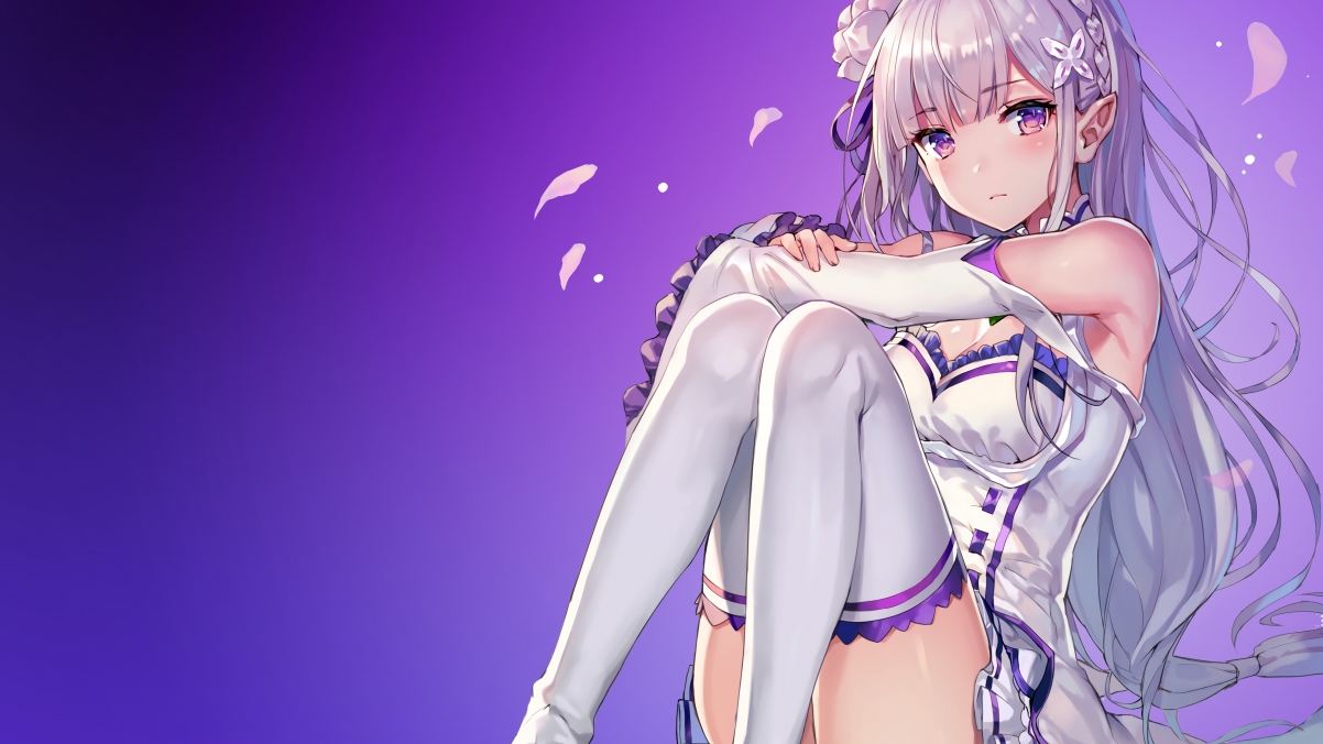 Emilia动漫女神惊艳亮相，精选4K超高清壁纸，3840x2160分辨率，一键下载尽享视觉盛宴！