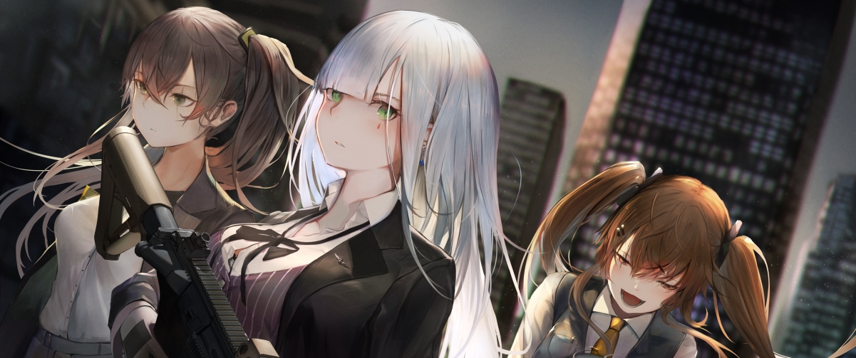 少女前线精美壁纸，4K高清带鱼屏动漫图片，3440x1440分辨率，一键下载