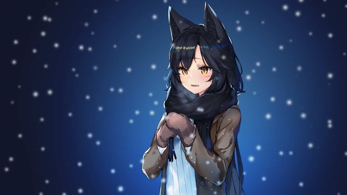 雪天女孩绝美瞬间，精选4K高清动漫壁纸，3840x2160超高清下载