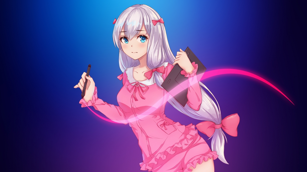 动漫女生粉色裙子4K高清壁纸，超萌粉色系，3840x2160分辨率免费下载