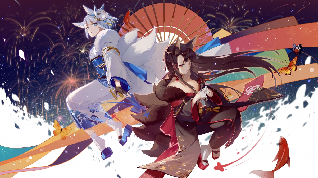 碧蓝航线，赤城加贺绝美4K壁纸，超清动漫图片，3840x2160高清下载